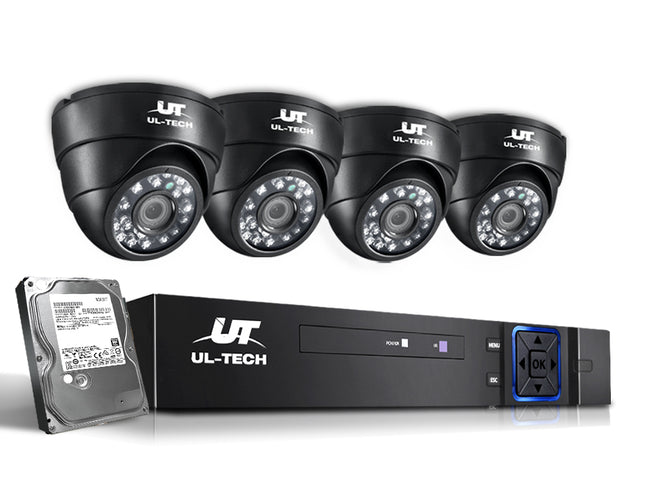 UL-tech CCTV Security System 8CH DVR 4 Cameras 2TB Hard Drive