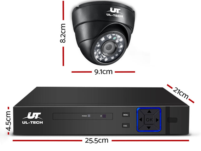 UL-tech CCTV Security System 8CH DVR 4 Cameras 2TB Hard Drive