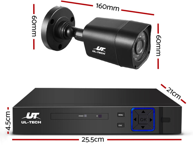 UL-tech CCTV Security System 8CH DVR 4 Cameras 2TB Hard Drive