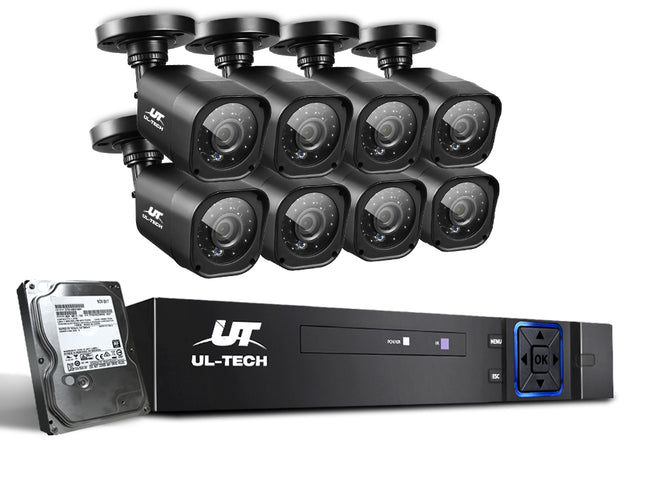 UL-tech CCTV Security System 8CH DVR 8 Cameras 2TB Hard Drive