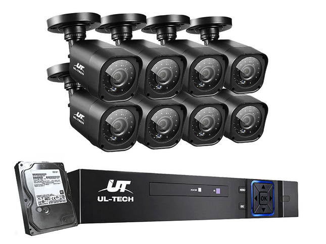 UL-tech CCTV Security System 8CH DVR 8 Cameras 1TB Hard Drive