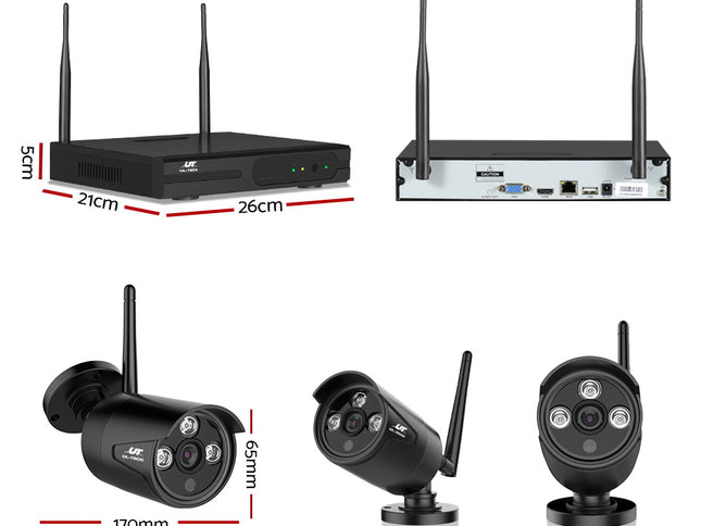 UL-tech Wireless CCTV Security System 8CH NVR 3MP 6 Bullet Cameras