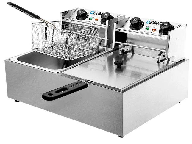 Devanti 20L Electric Commercial Deep Fryer Double Baskets 4400W