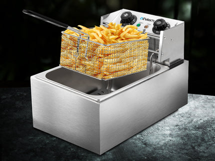 Devanti 10L Electric Commercial Deep Fryer Single Basket 2200W