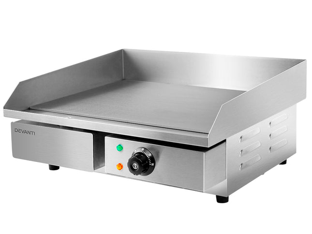 Devanti Commercial Electric Griddle 55cm BBQ Grill Plate 3000W