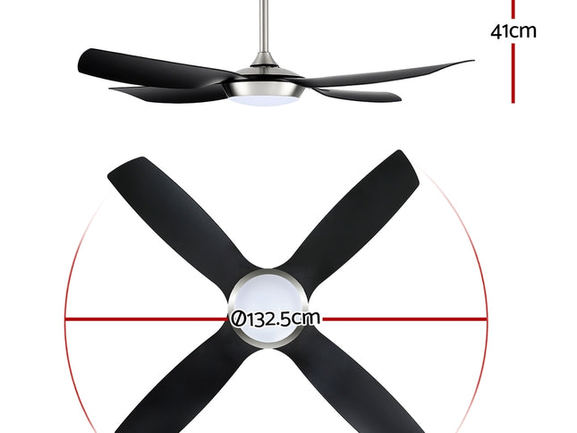 Devanti 52'' Ceiling Fan DC Motor w/Light w/Remote Black