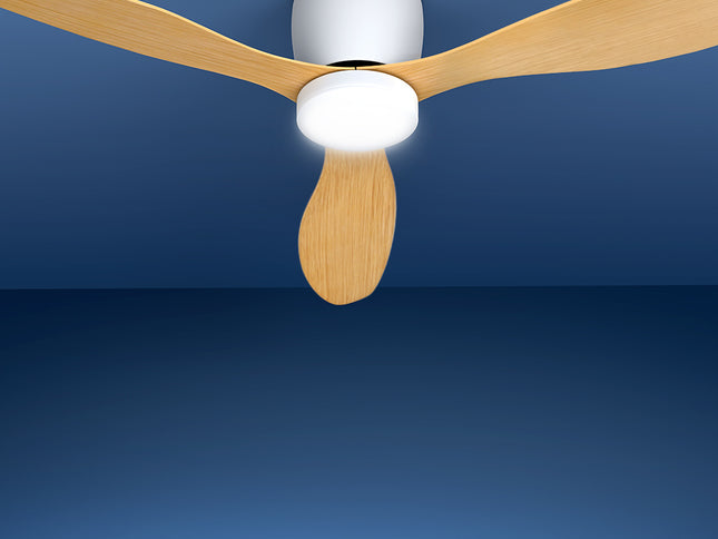 Devanti 52'' Ceiling Fan DC Motor w/Light w/Remote - Light Wood