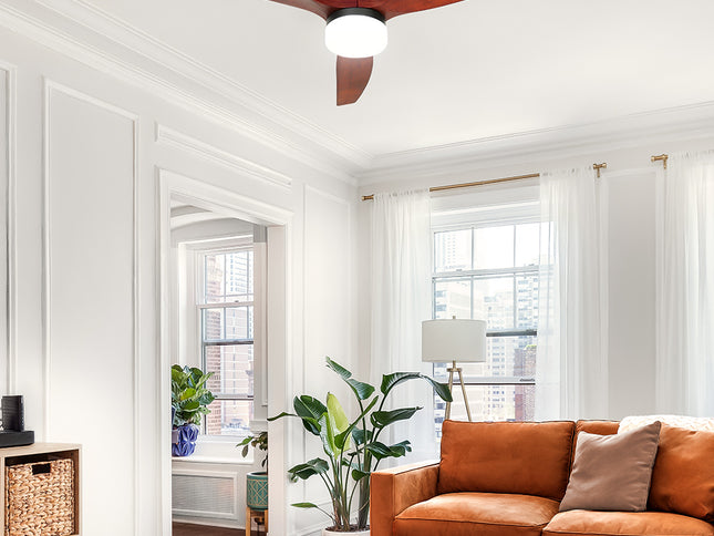 Devanti 52'' Ceiling Fan AC Motor 3 Blades w/Light - Dark Wood