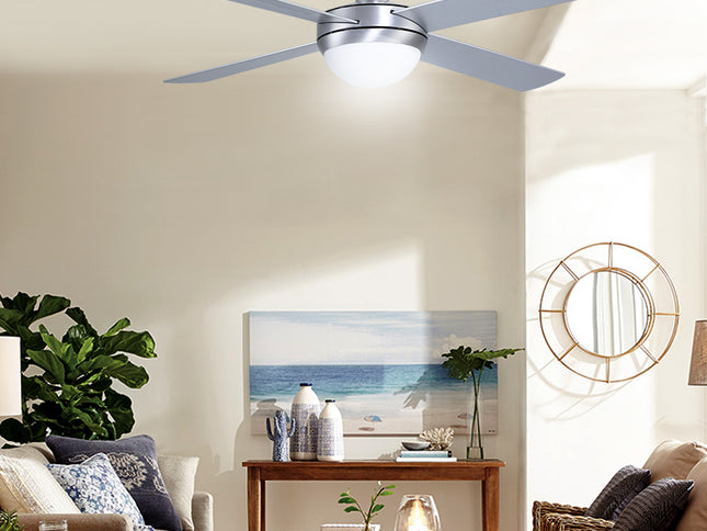 Devanti 52'' Ceiling Fan AC Motor w/Light w/Remote - Silver