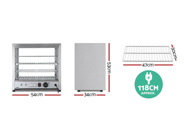 Devanti Commercial Food Warmer Hot Display Showcase Cabinet 54cm