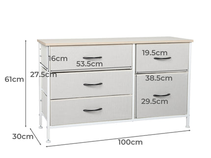Levede Storage Cabinet Tower Chest of Beige-1917016728395714562