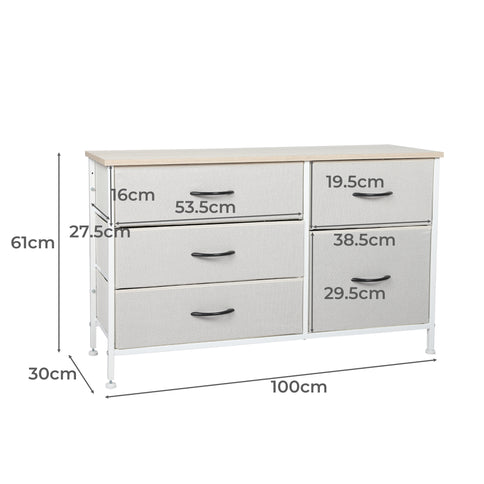 Levede Storage Cabinet Tower Chest of Beige-1917016728395714562