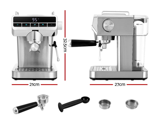 Devanti 20 Bar Coffee Machine Espresso Cafe Maker