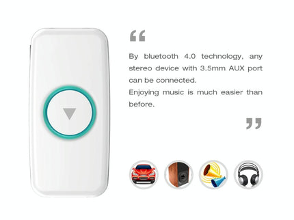 Wireless Music Receiver For Car With 3.5Mm Jack - Mini Bluetooth White-1915196621746999298