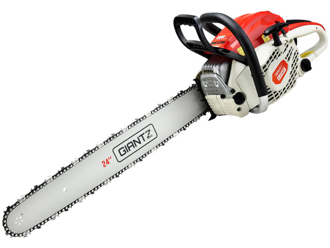Giantz Chainsaw Petrol 65CC 24" Bar Commercial E-Start Pruning Chain Saw