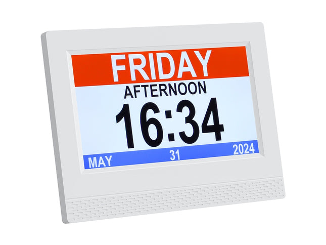 Artiss 7" Digital Day Clock Calendar Alarm White