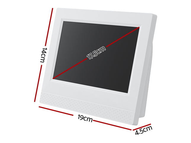 Artiss 7" Digital Day Clock Calendar Alarm White