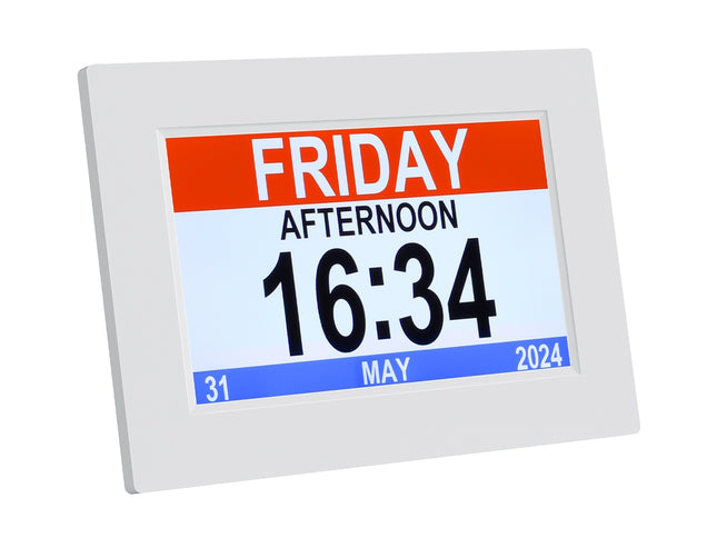 Artiss 8" Digital Day Clock Calendar Alarm White