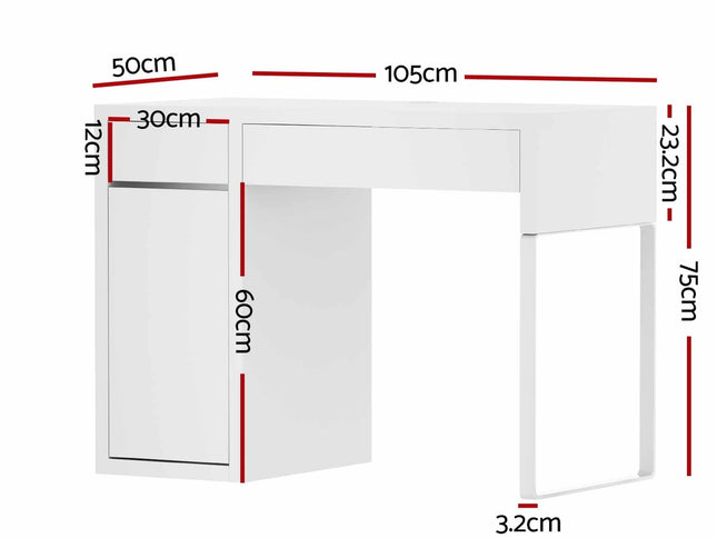 Artiss Computer Desk Drawer Cabinet White