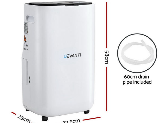Devanti Dehumidifier 20L Air Purifier White
