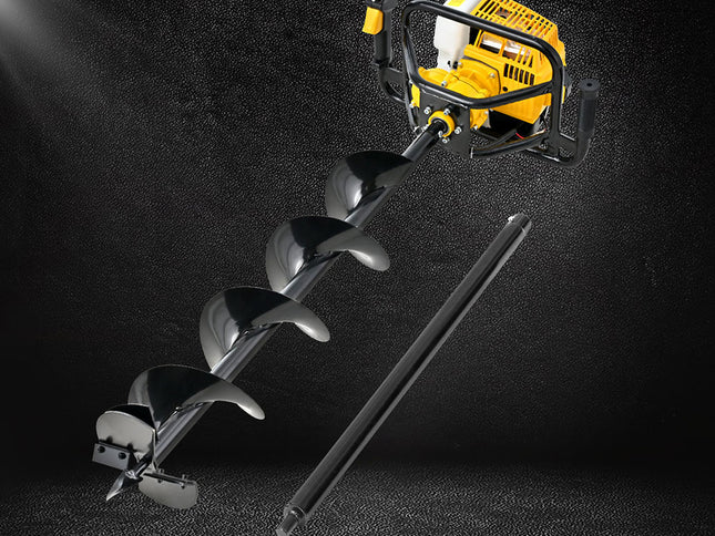 Giantz 82CC Post Hole Digger 200mm Petrol Drill Auger Extension Bits