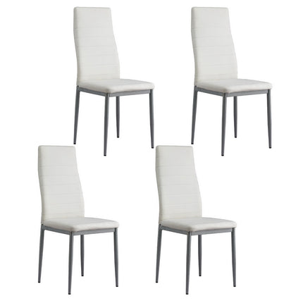 Artiss Dining Chairs Set of 4 Leather Channel Tufted White