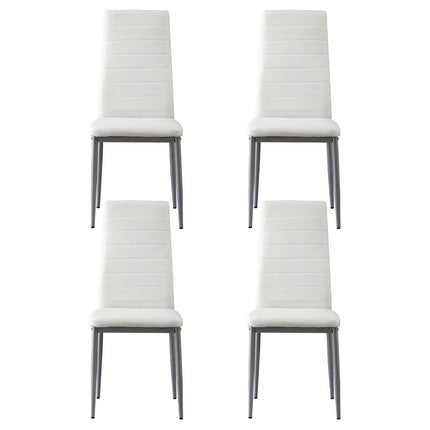 Artiss Dining Chairs Set of 4 Leather Channel Tufted White