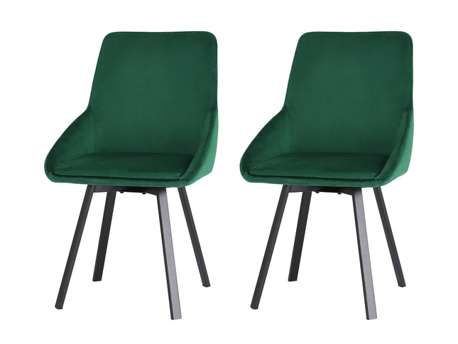 Artiss Dining Chairs Set of 2 Velvet Swivel Base Green
