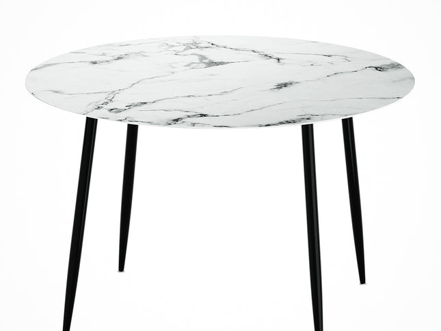 Artiss Dining Table Round Marble Effect 110CM