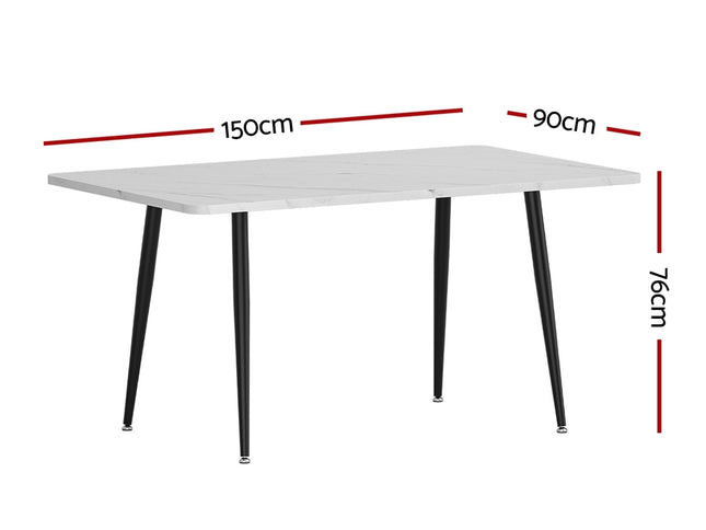 1.5M Artiss Dining Table Marble Effect