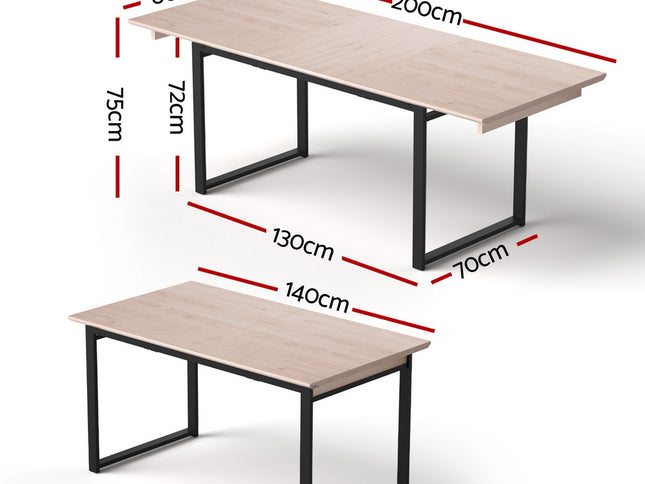 Artiss 2M Extendable Dining Table Kitchen Cafe Lounge Restaurant Tables Natural