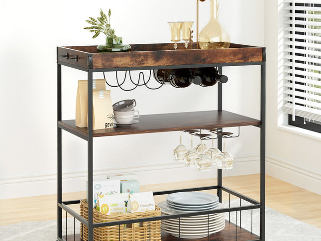 Artiss Kitchen Island Rolling Serving Cart