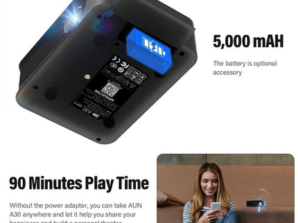 Portable Home Theater Projector - 3000 Lumens-1915196612871852036