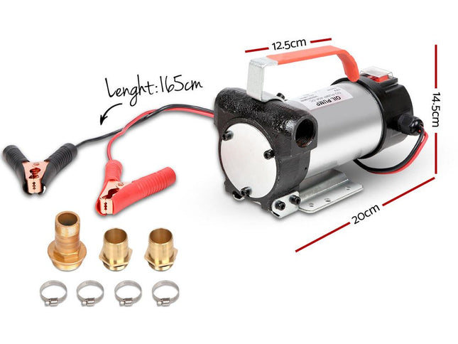 Giantz 12V Diesel Transfer Pump Extractor Oil Fuel Electric Bowser Auto Display