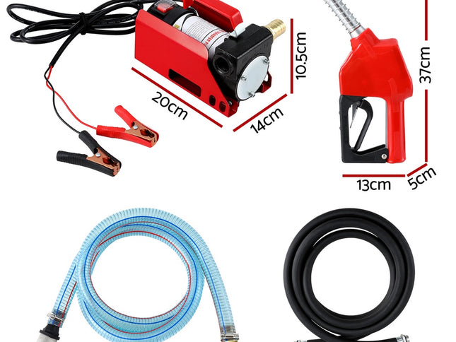 Giantz Fuel Transfer Pump Electric Diesel Kerosene Pump 12V DC 10GPM Nozzle Hose