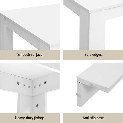 1 Artiss Dining Table and 4 Chairs Set White Wood