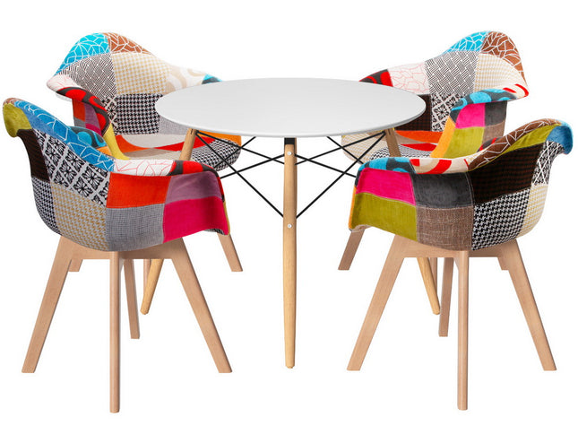 1 Artiss Dining Table and 4 Chairs Set DSW White
