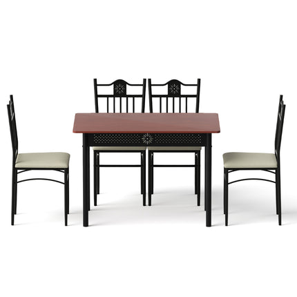 Artiss Dining Table and Chairs Set of 5 Compact Kitchen Furniture Upholstered