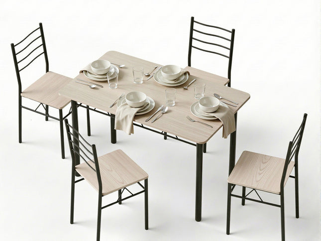 Artiss Dining Table and Chairs Set of 5 Compact Kitchen Furniture Modern Oak