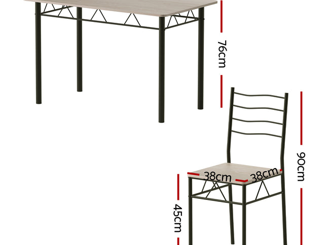 Artiss Dining Table and Chairs Set of 5 Compact Kitchen Furniture Modern Oak
