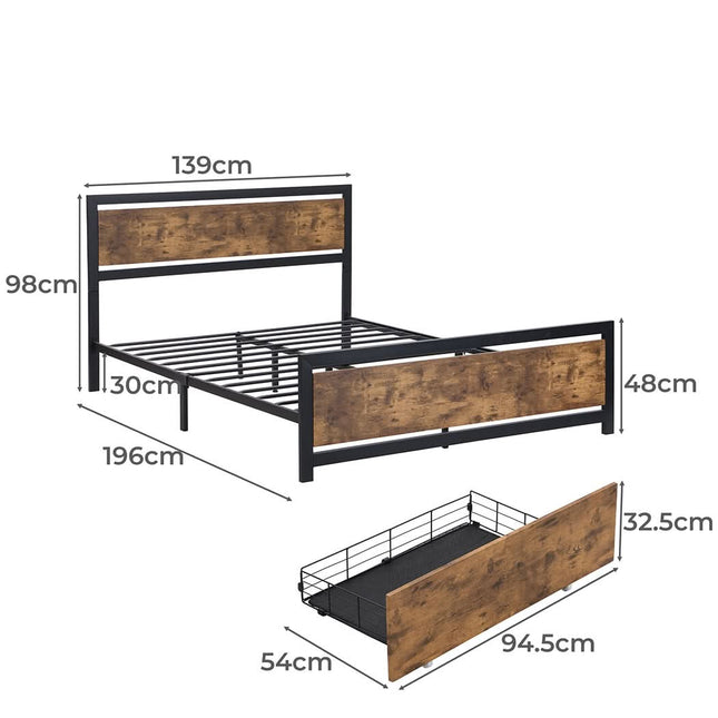 Levede Industrial Bed Frame Double Mattress-1954802935523315714