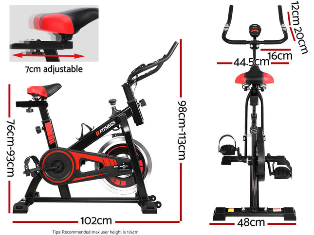 Everfit Spin Bike Exercise Bike Flywheel Cycling Home Gym Fitness 120kg