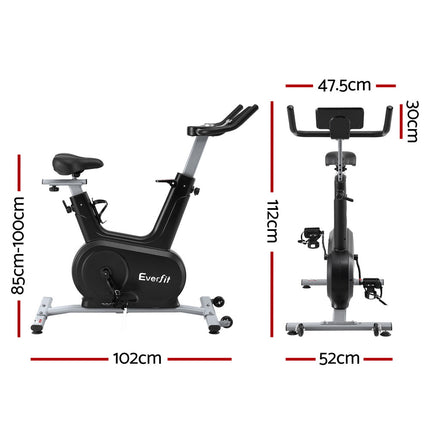 Everfit Exercise Bike Spin Bike Electromagnetic Smart Home Fitness 24-Level Resistance 120kg Bluetooth