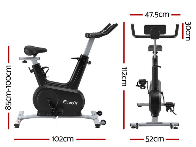 Everfit Exercise Bike Spin Bike Electromagnetic Smart Home Fitness 24-Level Resistance 120kg Bluetooth