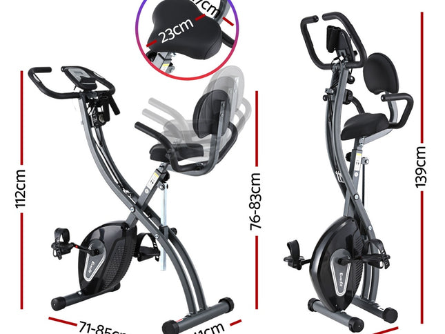 Everfit Folding Exercise Bike Magnetic X-Bike Aerobic Trainer Indoor Cycling