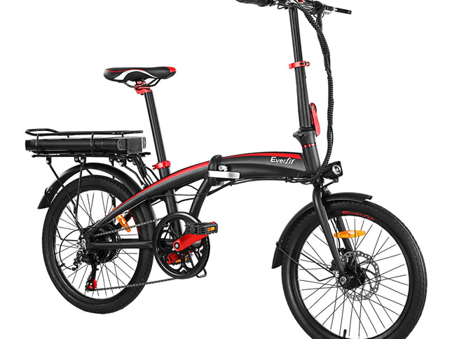 Everfit Folding Electric Bike Urban City Bicycle eBike Rechargeable Battery 250W