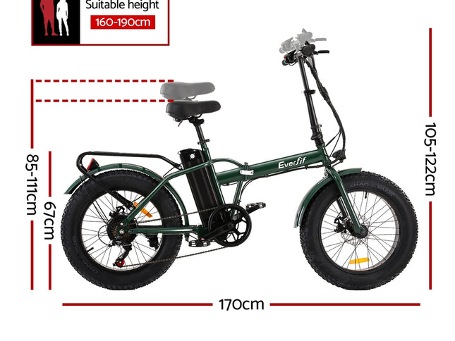Everfit 20 Inch Folding Electric Bike Urban City Bicycle eBike Rechargeable