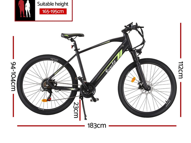 Everfit 27.5 Inch Electric Bike Mountain Bicycle eBike Battery 21 Speed