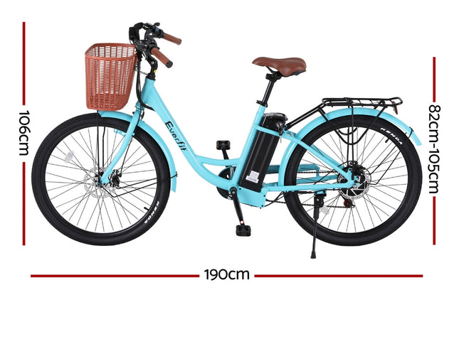 Everfit 26" Electric Bike City Bicycle eBike e-Bike Commuter w/ Battery BL