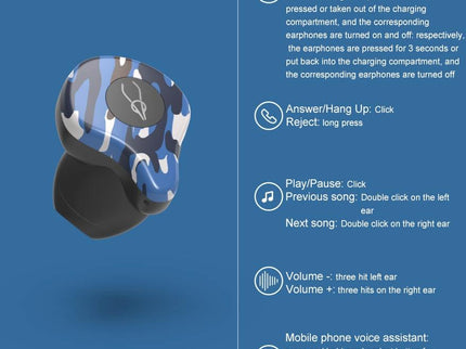 Waterproof Wireless Bluetooth Earphones With Charging Box - X12 Ultra- Sahara Camo-1915198089707261958